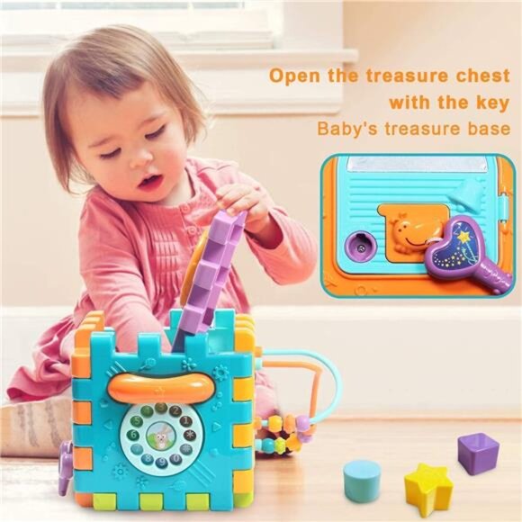 Activity Cube - Baby Toys 6-12 Months, Music & Light Up, Montessori Toys - Picture 4 of 7